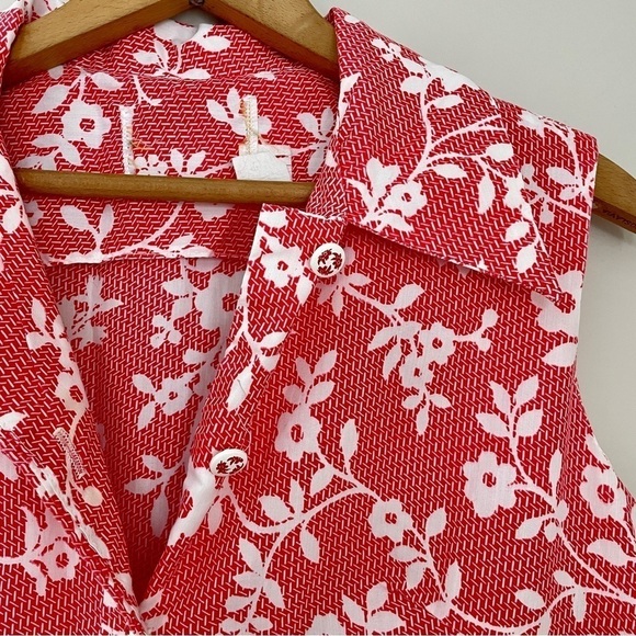 Vintage Floral Romper Red and White 14 - Picture 11 of 11